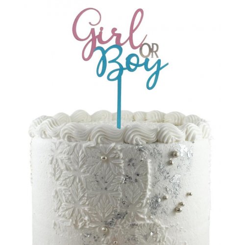 Cake Topper Acrylic 2mm Girl or Boy Acrylic