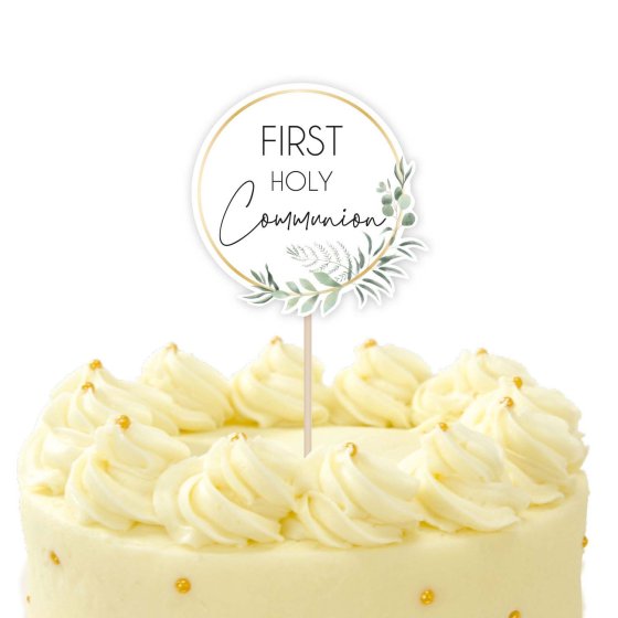 BOTANICAL CELEBRATION FIRST HOLY COMMUNION CARD CAKE OTHER TOPPER