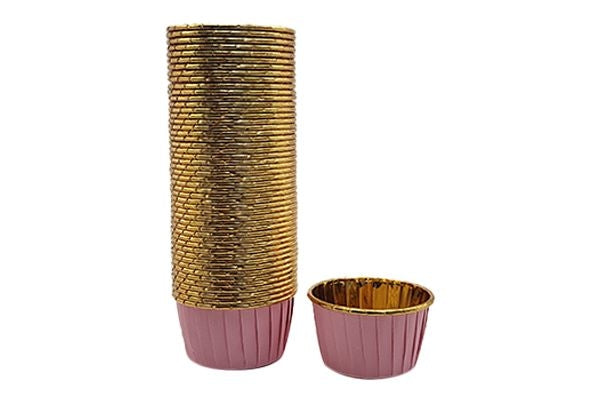 BABY PINK - METALLIC CUPCAKE LINERS - 50