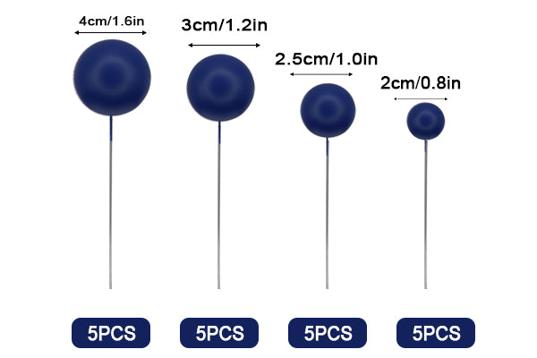 Royal Blue Matte Ball Toppers 20pcs