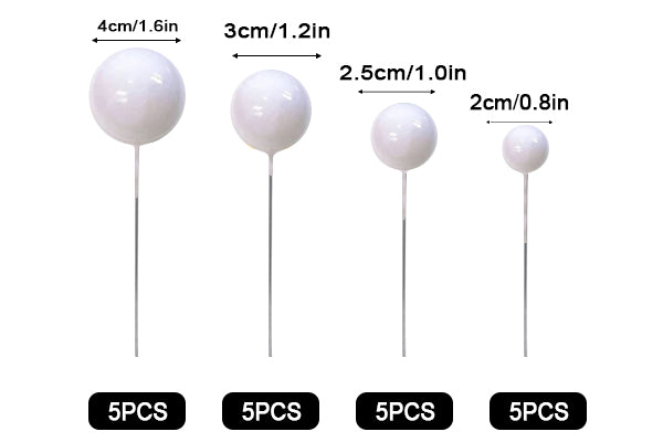 WHITE BALL TOPPER 20PCS