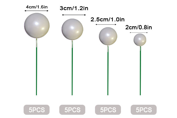 White Pearl Ball Topper 20pcs