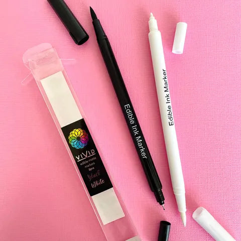 VIVID | EDIBLE MATTE MARKERS | WHITE & BLACK