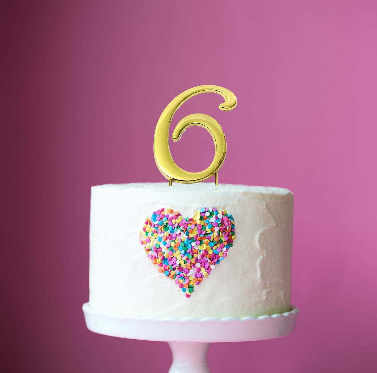 GOLD CAKE TOPPER (7CM) - NUMBER 6 GOLD TOPPER