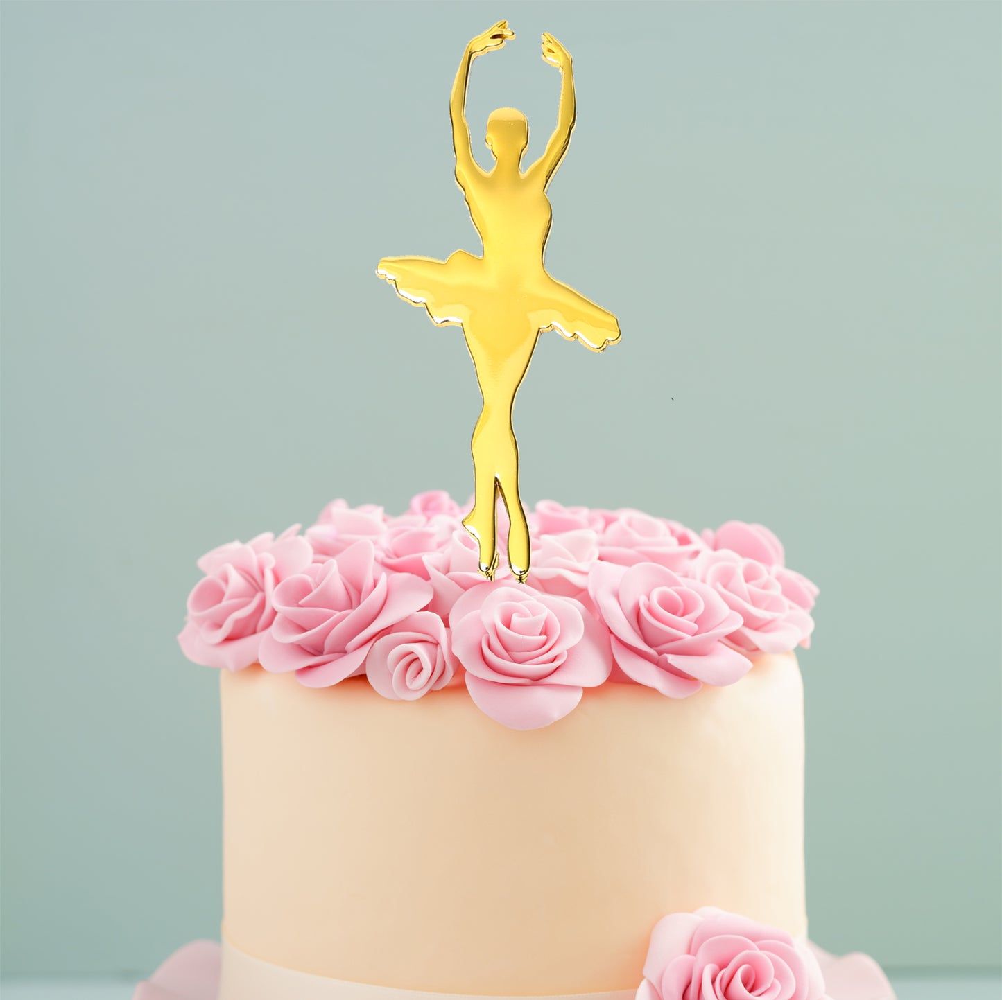 GOLD PLATED CAKE TOPPER - BALLERINA GOLD TOPPER